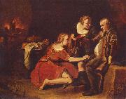 Christoph Paudiss Loth und seine Tochter oil on canvas